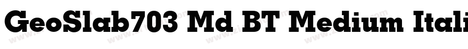 GeoSlab703 Md BT Medium Italic字体转换